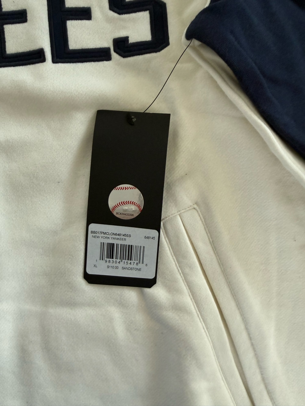 '47 Men's New York Yankees Winning Streak 1/4 Zip Fleece Sweatshirt NWT Size XL - Picture 6 of 7